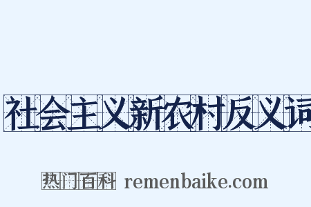 社会主义新农村反义词是什么意思的图片